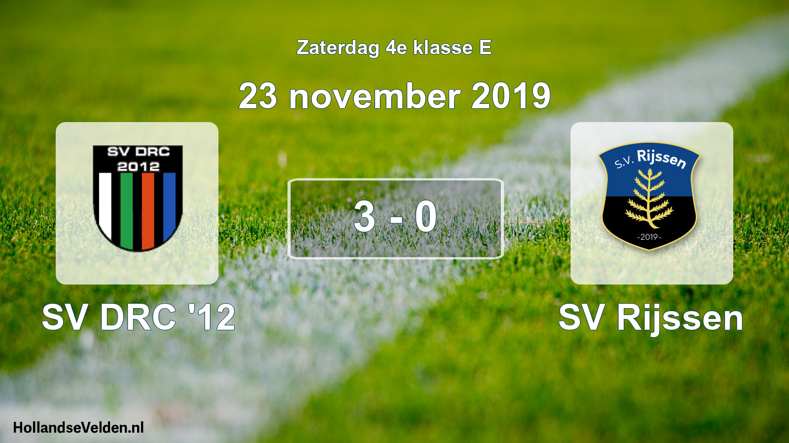 Total number of matches played: SV DRC '12 - SV Rijssen 3 - 0 (23 November 2019)