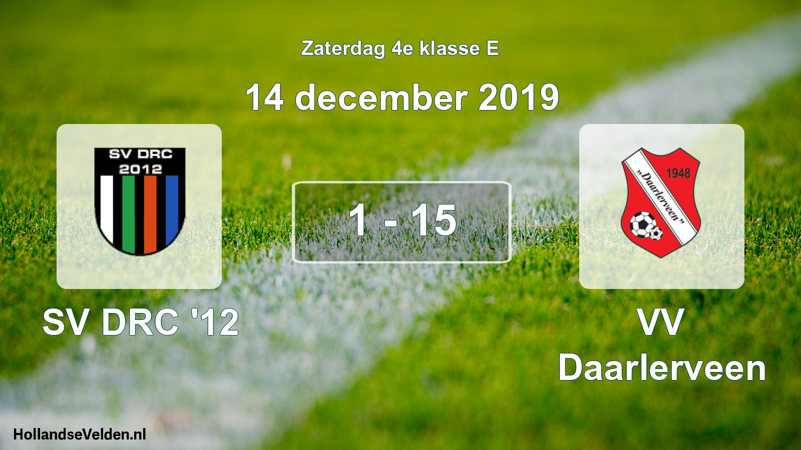 Total number of matches played: SV DRC '12 - VV Daarlerveen 1 - 15 (14 December 2019)