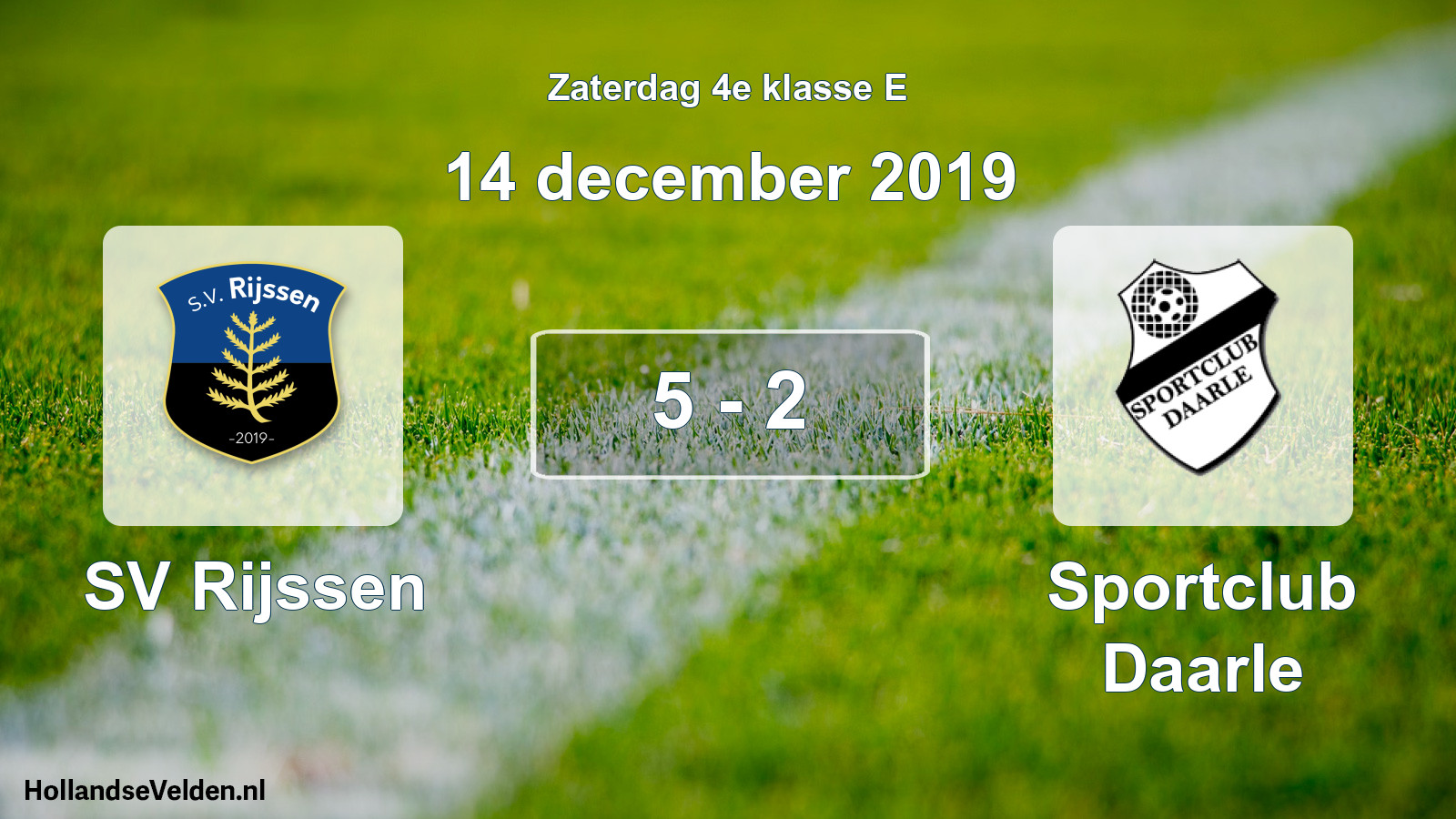 Total number of matches played: SV Rijssen - Sportclub Daarle 5 - 2 (14 December 2019)