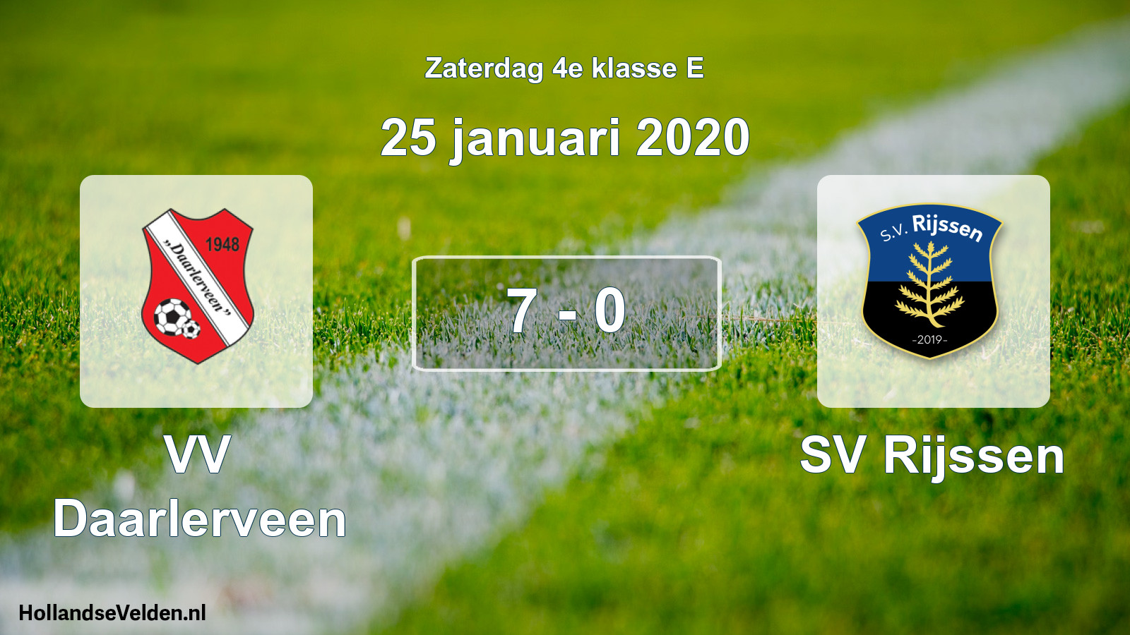 Total number of matches played: VV Daarlerveen - SV Rijssen 7 - 0 (25 January 2020)