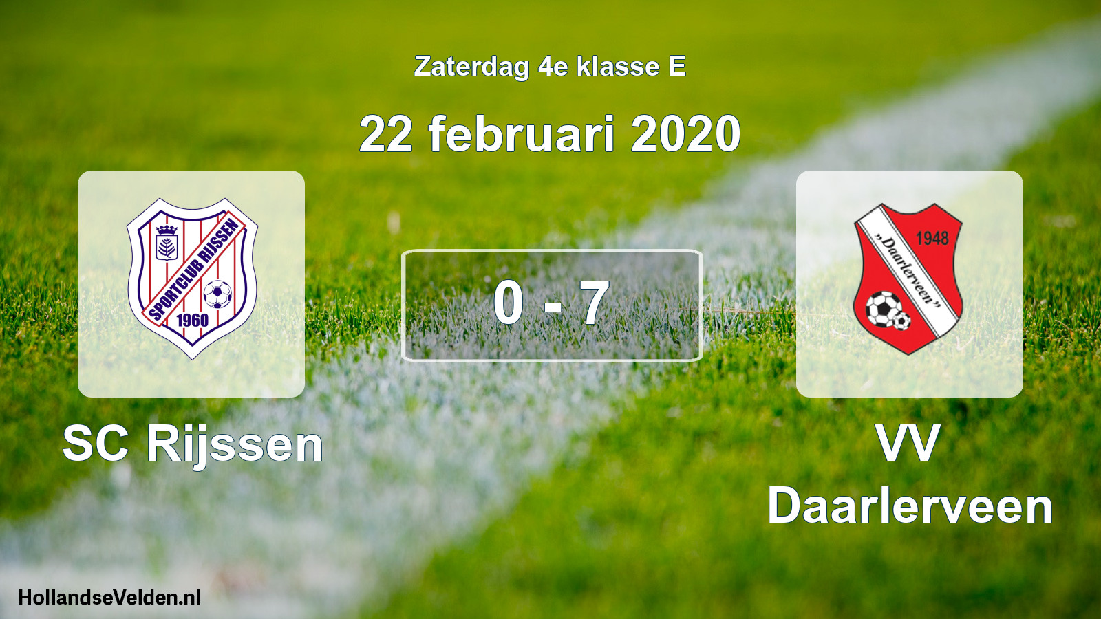 Total number of matches played: SC Rijssen - VV Daarlerveen 0 - 7 (22 February 2020)