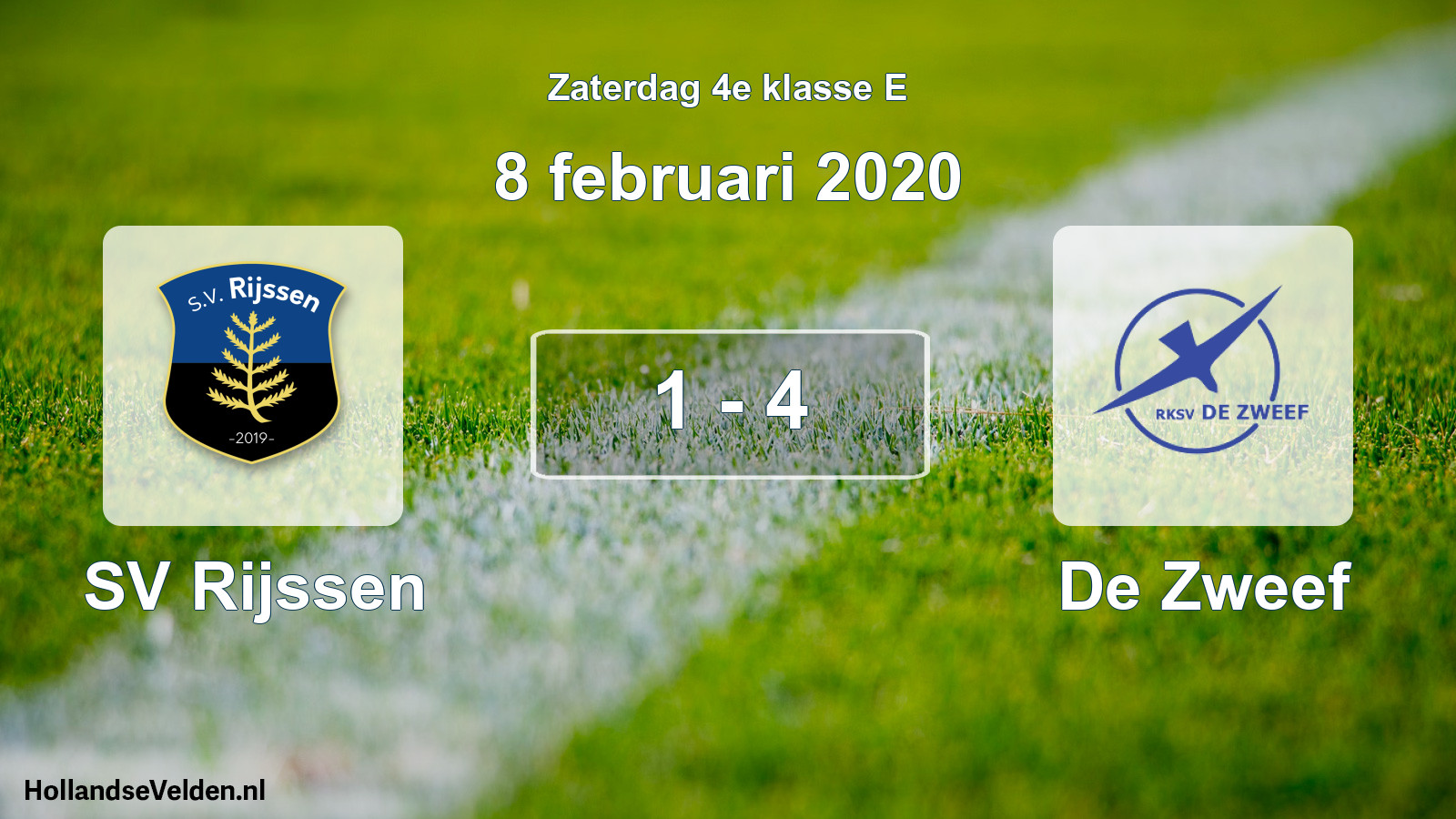 Total number of matches played: SV Rijssen - De Zweef 1 - 4 (8 February 2020)