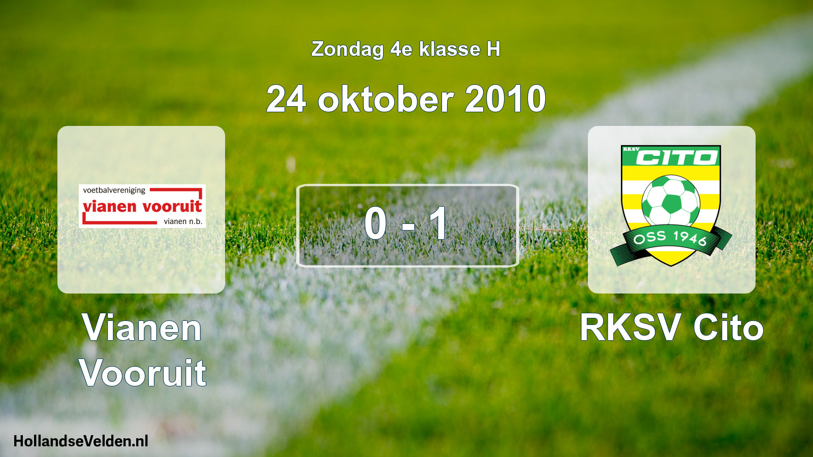 Total number of matches played: Vianen Vooruit - RKSV Cito 0 - 1 (24 October 2010)