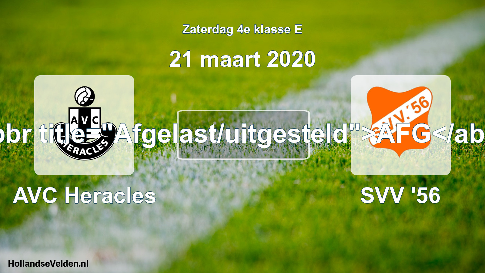 Scheduled Match: AVC Heracles - SVV '56 (21 March 2020)