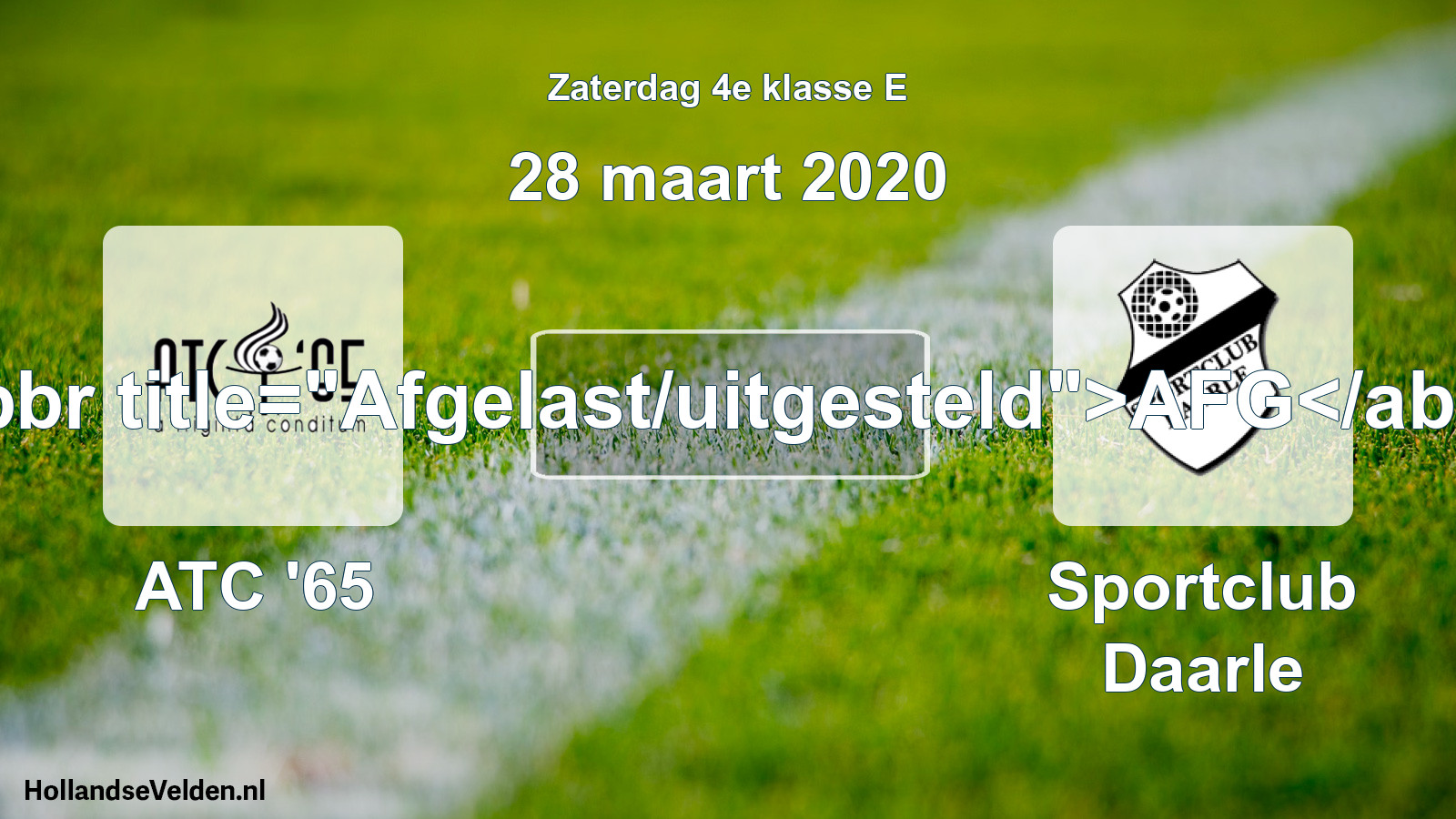 Scheduled Match: ATC '65 - Sportclub Daarle (28 March 2020)