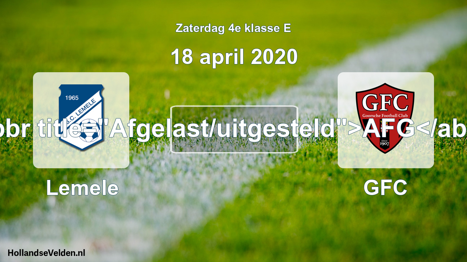 Scheduled Match: Lemele - GFC (18 April 2020)