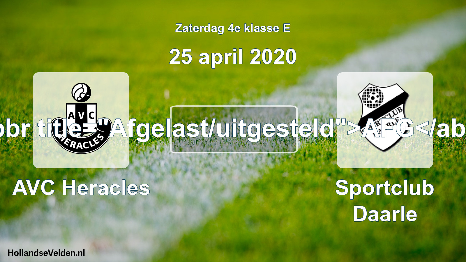 Scheduled Match: AVC Heracles - Sportclub Daarle (25 April 2020)