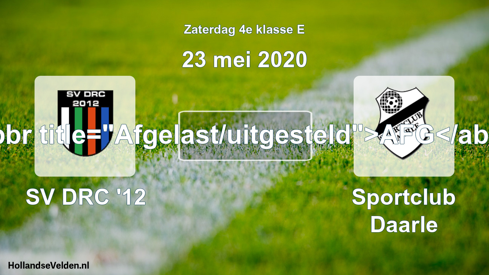 Scheduled Match: SV DRC '12 - Sportclub Daarle (23 May 2020)