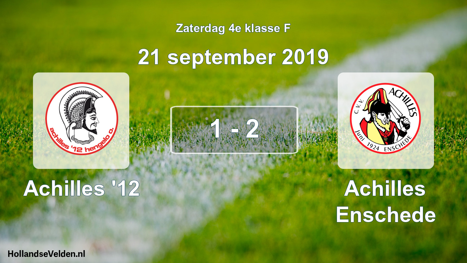 Total number of matches played: Achilles '12 - Achilles Enschede 1 - 2 (21 September 2019)