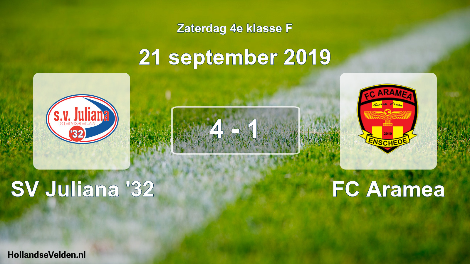 Total number of matches played: SV Juliana '32 - FC Aramea 4 - 1 (21 September 2019)