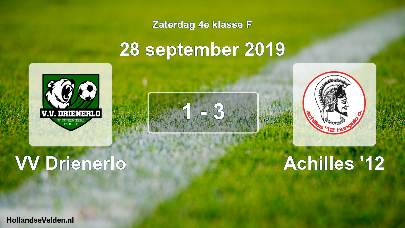 Total number of matches played: VV Drienerlo - Achilles '12 1 - 3 (28 September 2019)