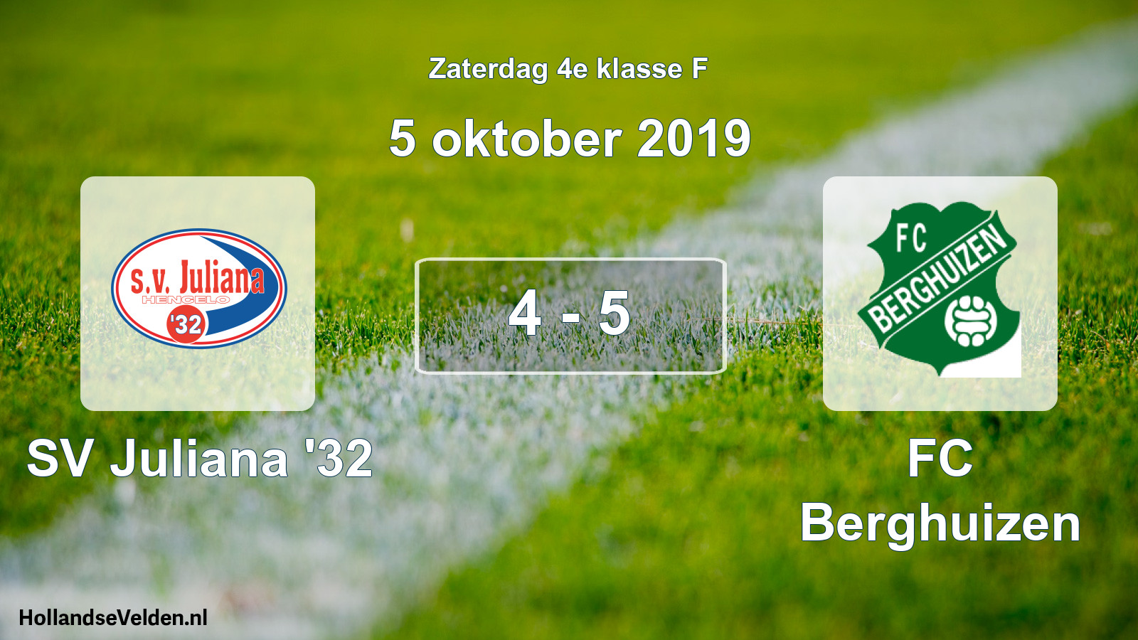 Total number of matches played: SV Juliana '32 - FC Berghuizen 4 - 5 (5 October 2019)