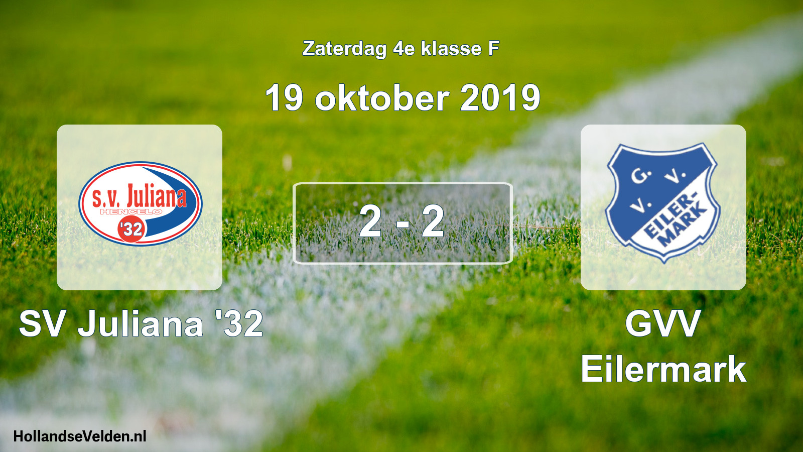 Total number of matches played: SV Juliana '32 - GVV Eilermark 2 - 2 (19 October 2019)