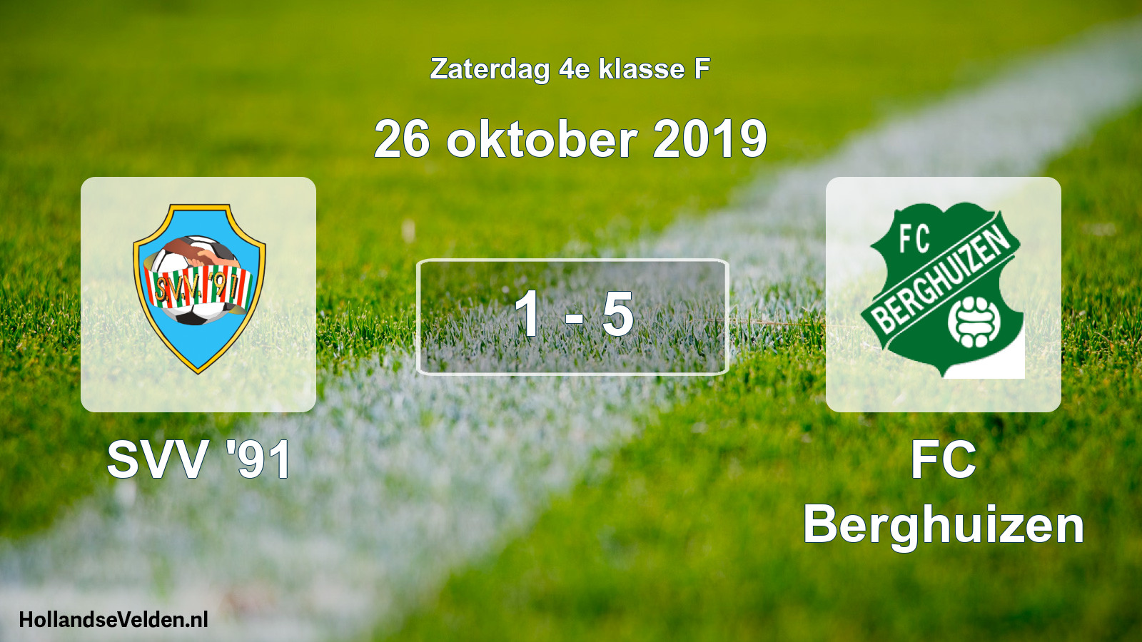 Total number of matches played: SVV '91 - FC Berghuizen 1 - 5 (26 October 2019)