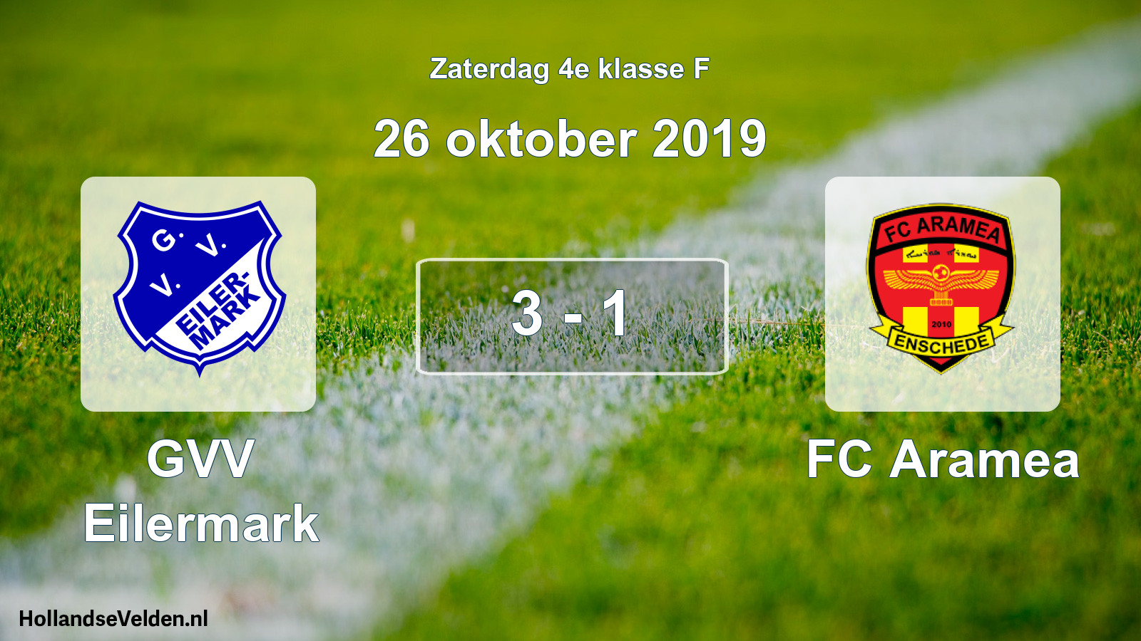 Total number of matches played: GVV Eilermark - FC Aramea 3 - 1 (26 October 2019)
