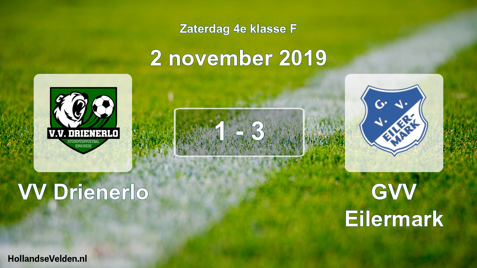 Total number of matches played: VV Drienerlo - GVV Eilermark 1 - 3 (2 November 2019)
