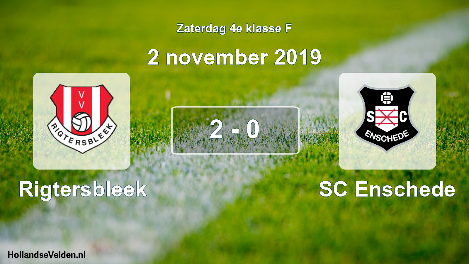 Total number of matches played: Rigtersbleek - SC Enschede 2 - 0 (2 November 2019)