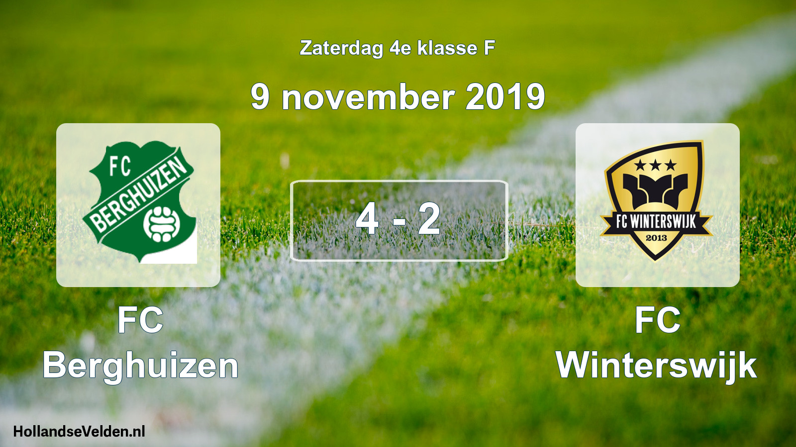 Total number of matches played: FC Berghuizen - FC Winterswijk 4 - 2 (9 November 2019)