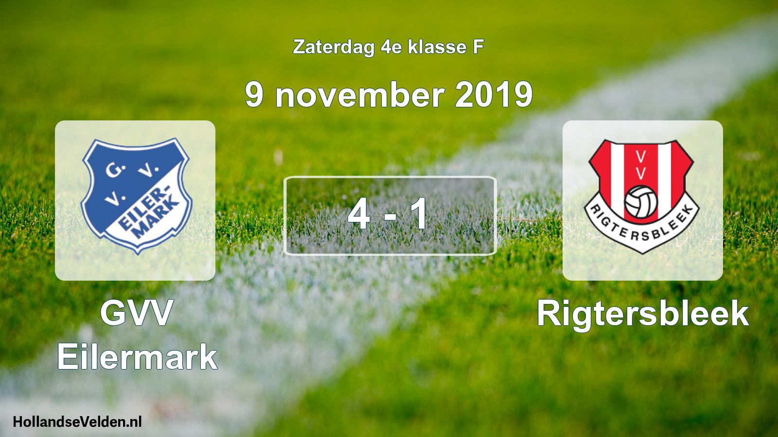 Total number of matches played: GVV Eilermark - Rigtersbleek 4 - 1 (9 November 2019)
