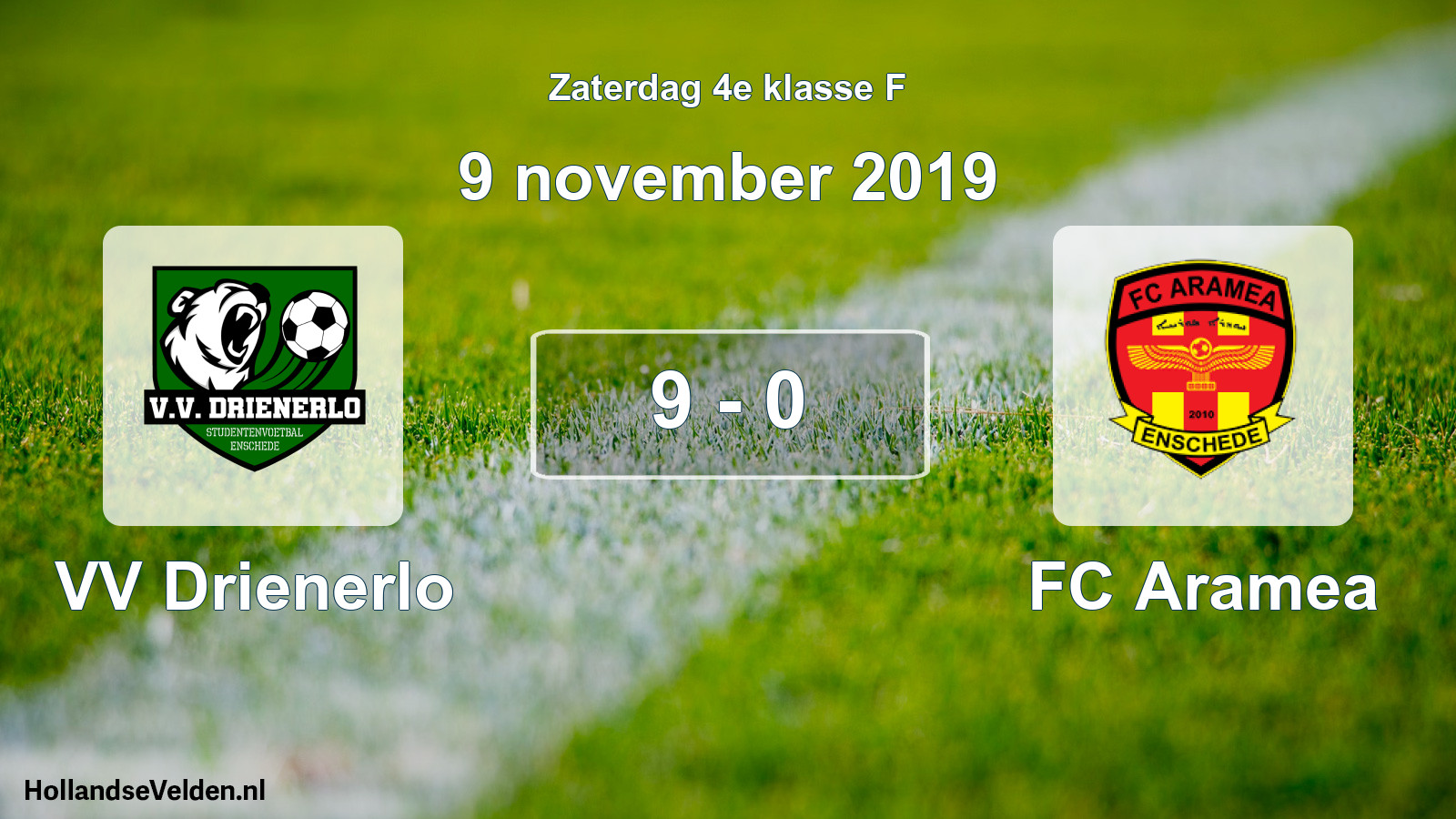 Total number of matches played: VV Drienerlo - FC Aramea 9 - 0 (9 November 2019)