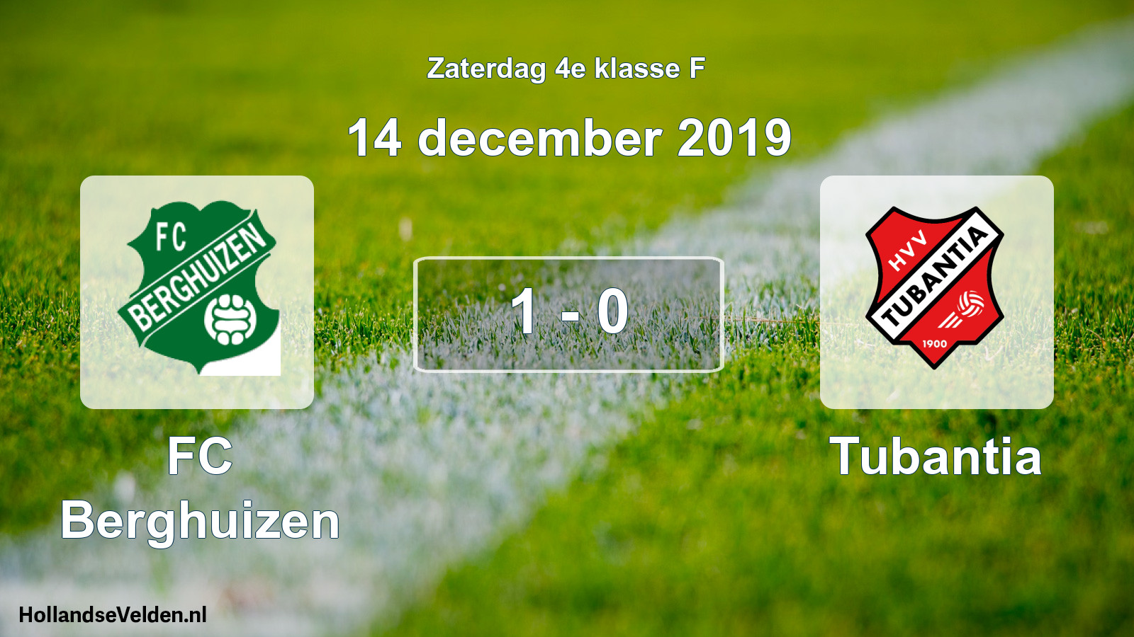 Total number of matches played: FC Berghuizen - Tubantia 1 - 0 (14 December 2019)