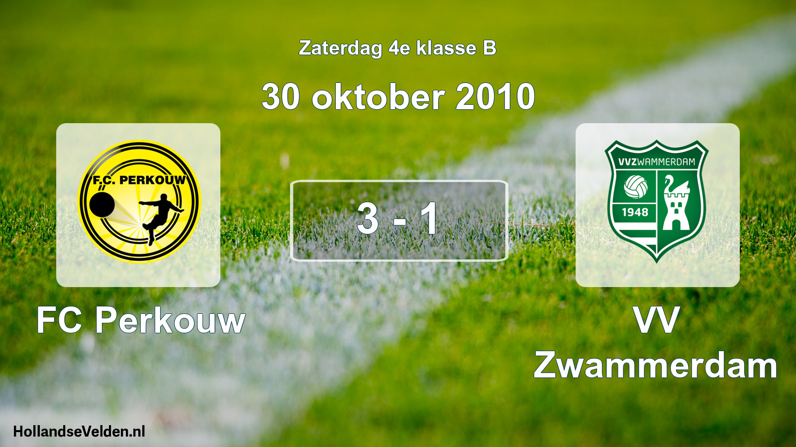 Total number of matches played: FC Perkouw - VV Zwammerdam 3 - 1 (30 October 2010)
