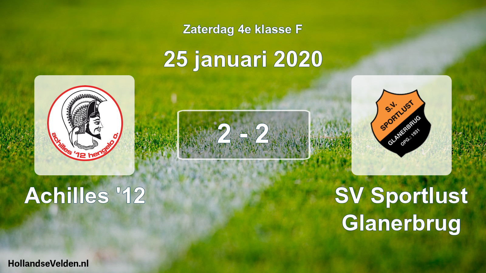 Total number of matches played: Achilles '12 - SV Sportlust Glanerbrug 2 - 2 (25 January 2020)