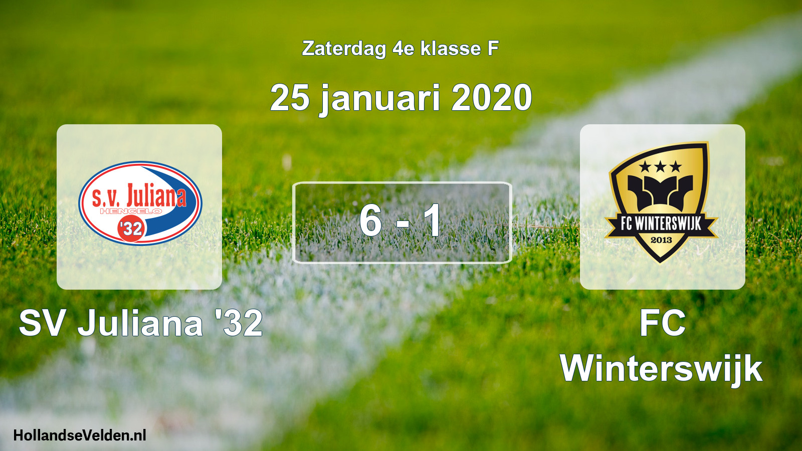 Total number of matches played: SV Juliana '32 - FC Winterswijk 6 - 1 (25 January 2020)