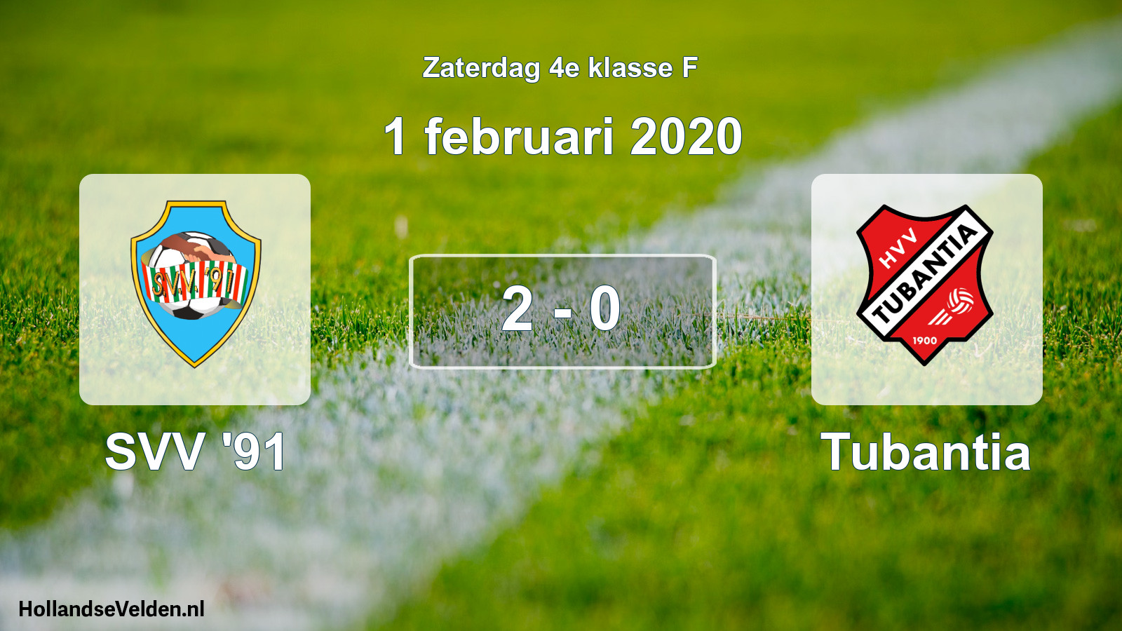 Total number of matches played: SVV '91 - Tubantia 2 - 0 (1 February 2020)