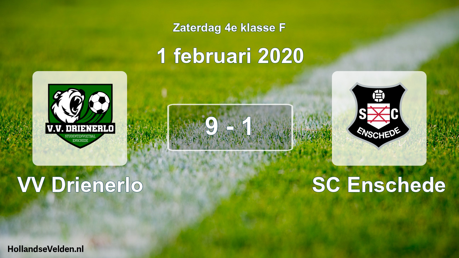Total number of matches played: VV Drienerlo - SC Enschede 9 - 1 (1 February 2020)