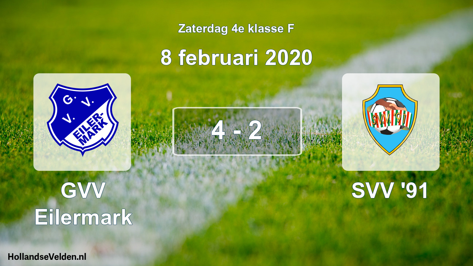 Total number of matches played: GVV Eilermark - SVV '91 4 - 2 (8 February 2020)