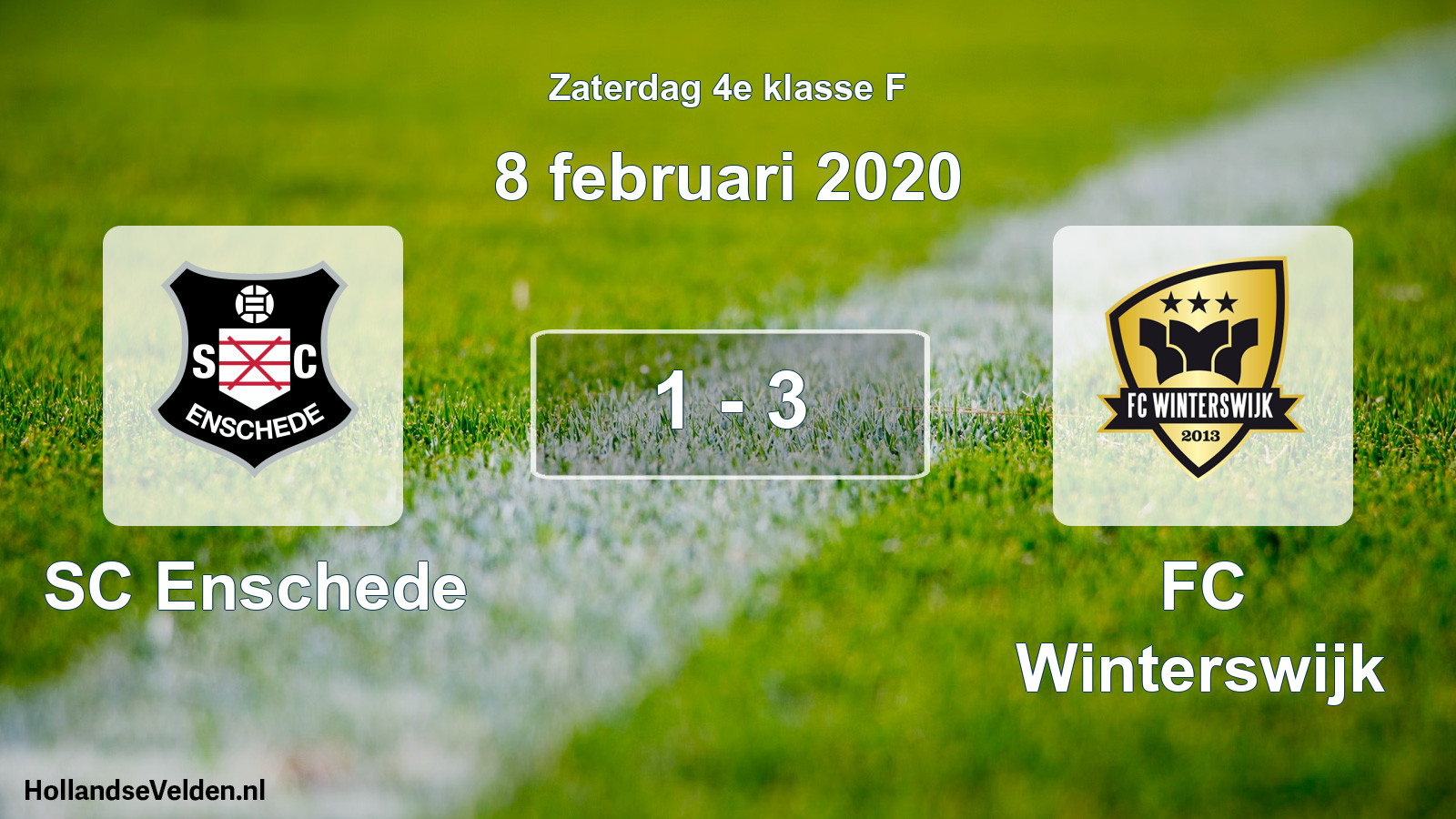 Total number of matches played: SC Enschede - FC Winterswijk 1 - 3 (8 February 2020)