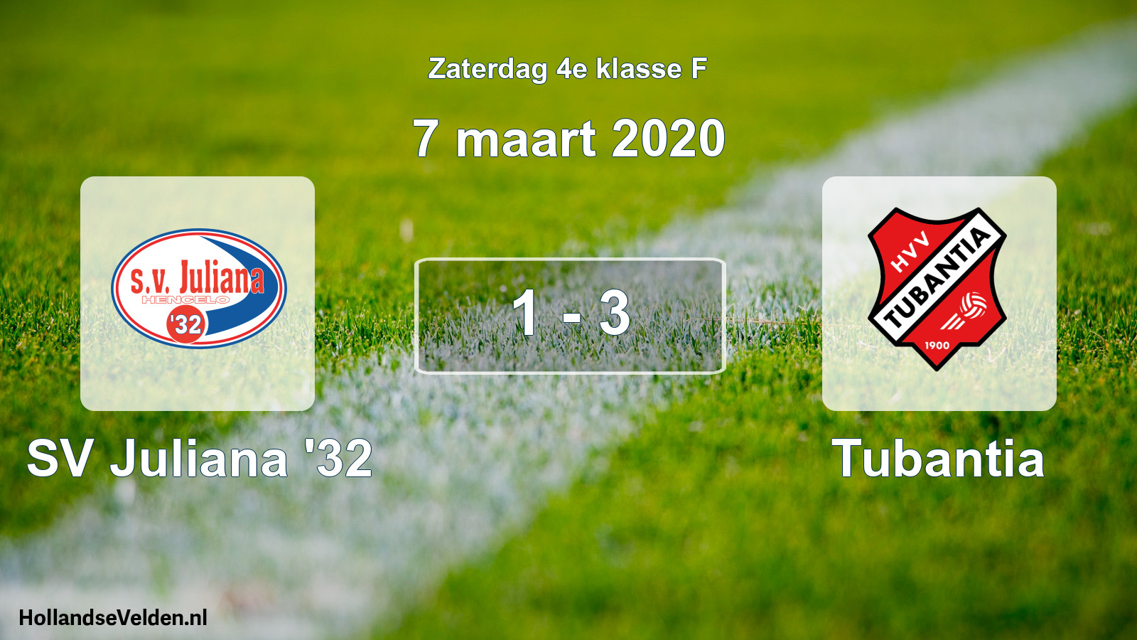 Total number of matches played: SV Juliana '32 - Tubantia 1 - 3 (7 March 2020)