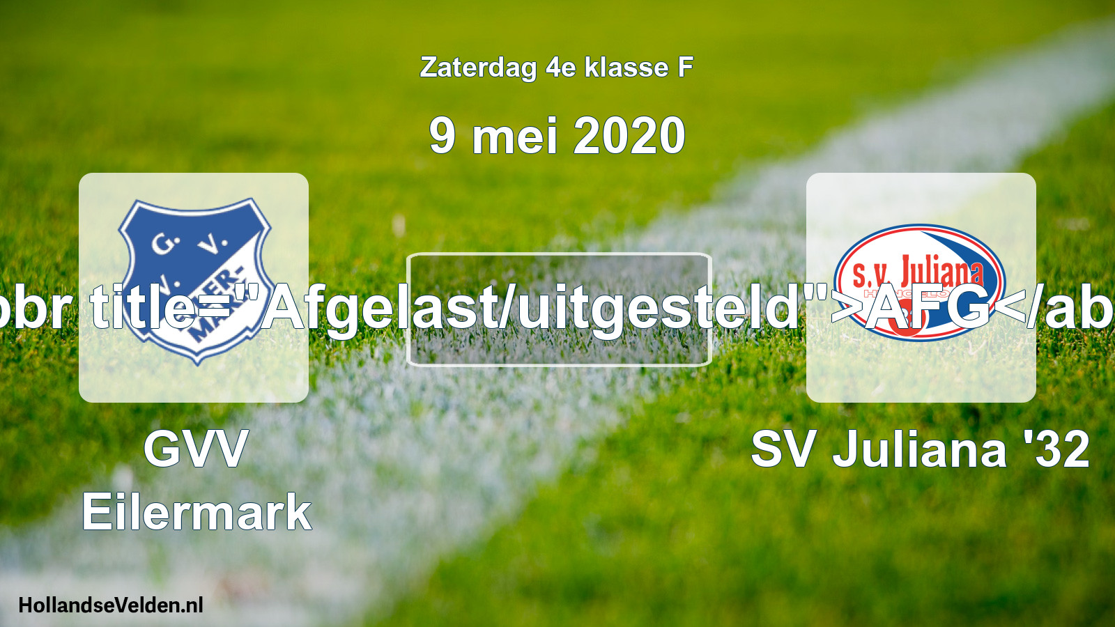 Scheduled Match: GVV Eilermark - SV Juliana '32 (9 May 2020)