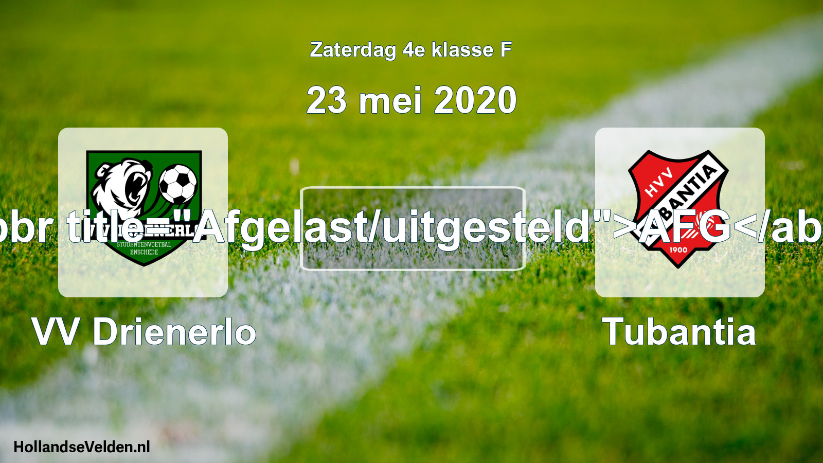 Scheduled Match: VV Drienerlo - Tubantia (23 May 2020)
