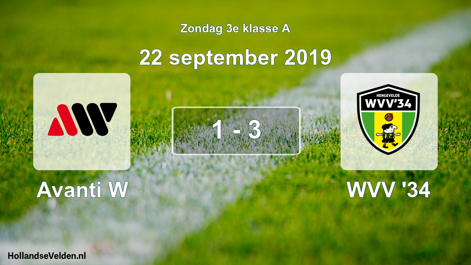 Total number of matches played: Avanti W - WVV '34 1 - 3 (22 September 2019)