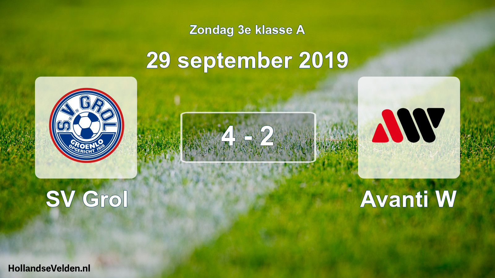 Total number of matches played: SV Grol - Avanti W 4 - 2 (29 September 2019)