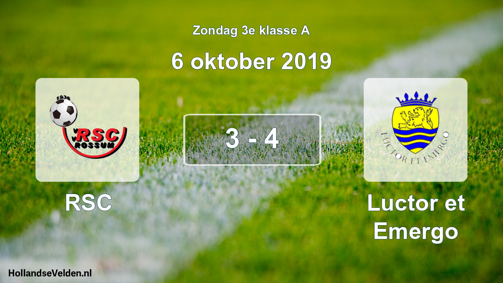 Total number of matches played: RSC - Luctor et Emergo 3 - 4 (6 October 2019)