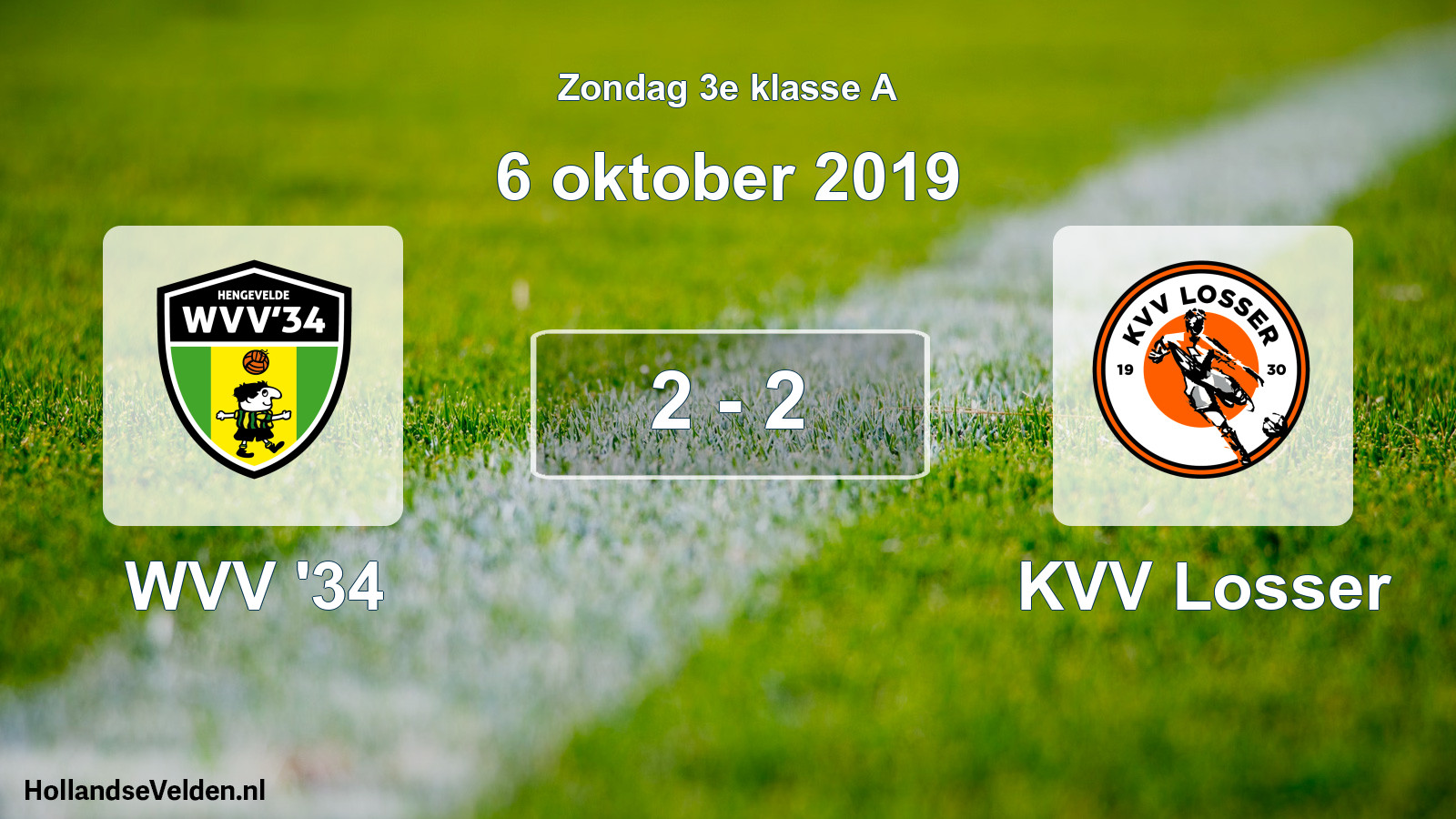 Total number of matches played: WVV '34 - KVV Losser 2 - 2 (6 October 2019)