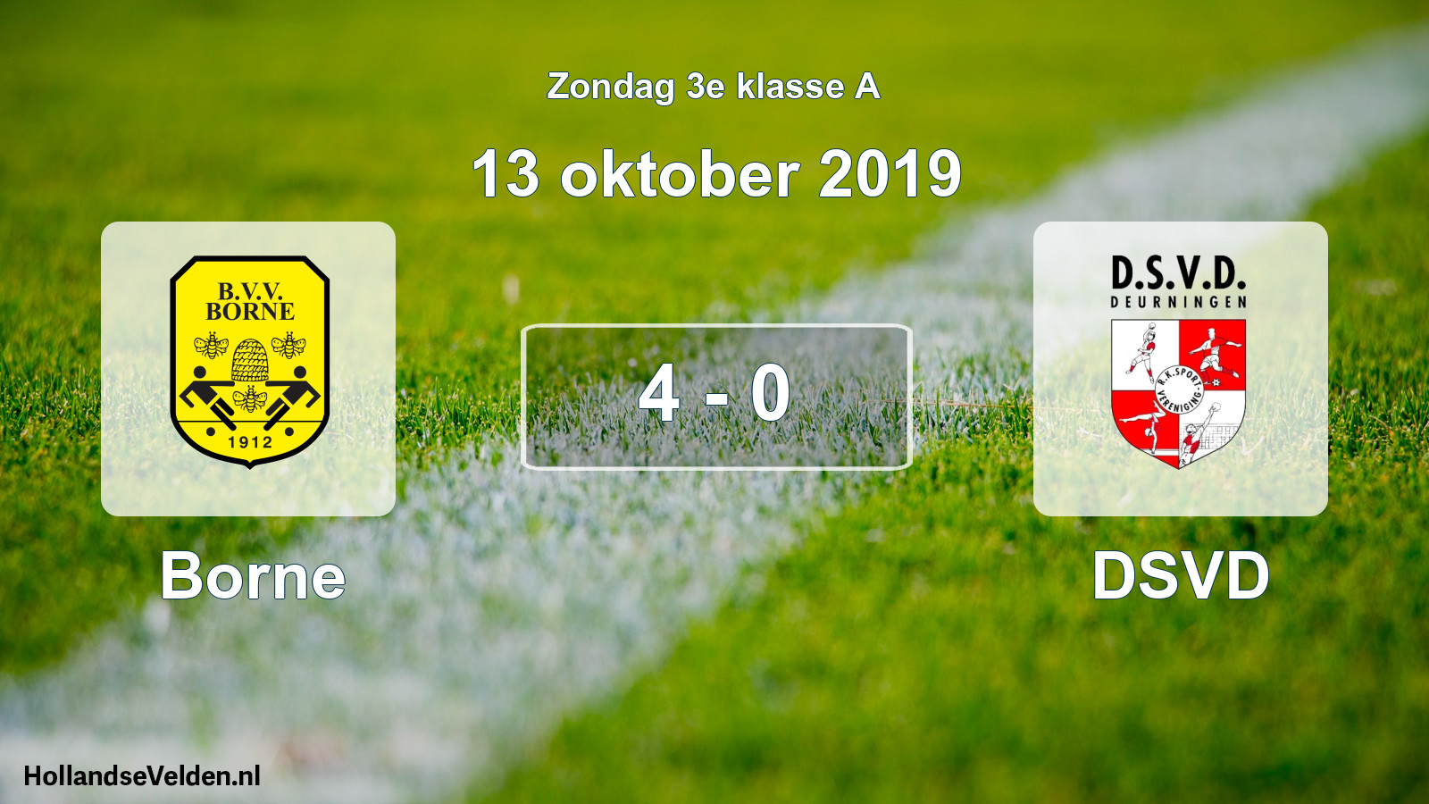 Total number of matches played: Borne - DSVD 4 - 0 (13 October 2019)