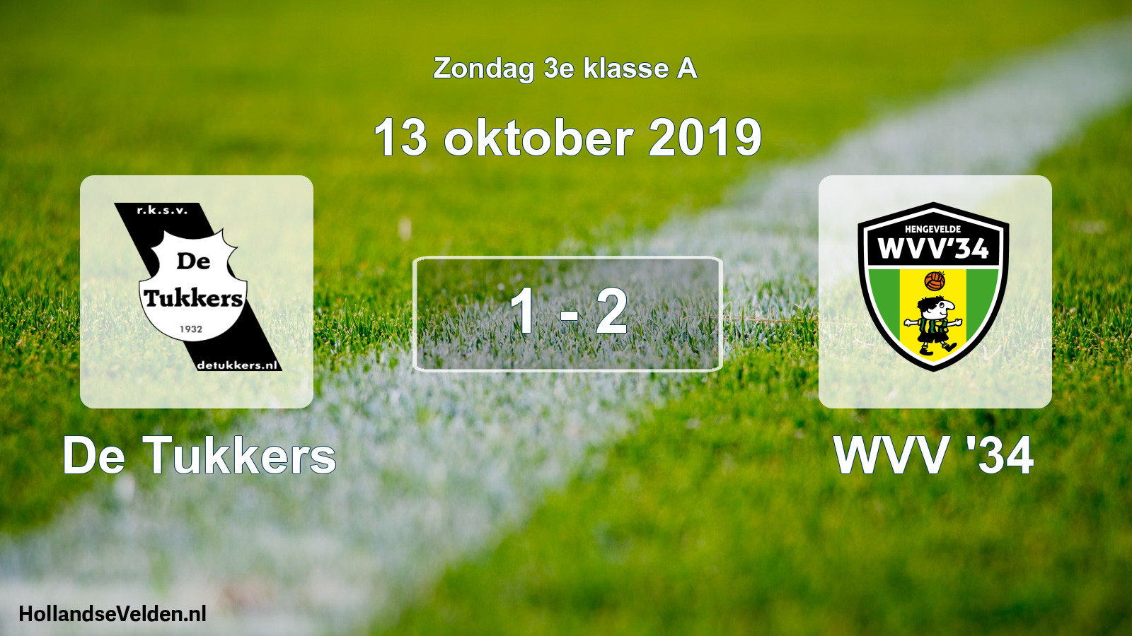 Total number of matches played: De Tukkers - WVV '34 1 - 2 (13 October 2019)