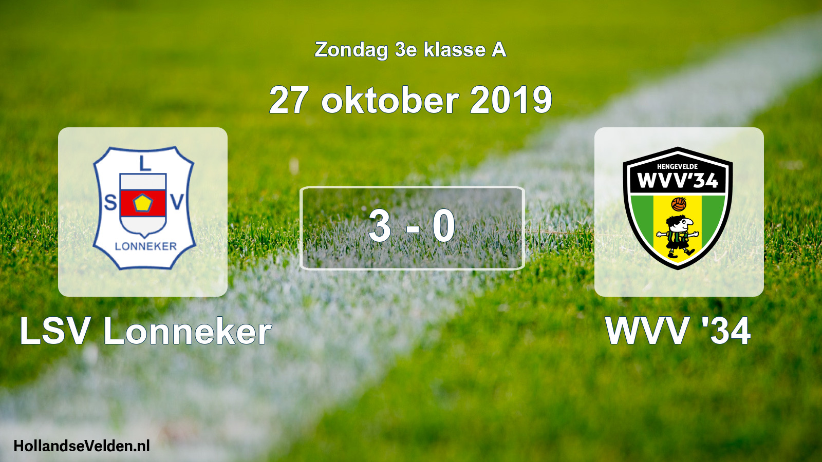 Total number of matches played: LSV Lonneker - WVV '34 3 - 0 (27 October 2019)