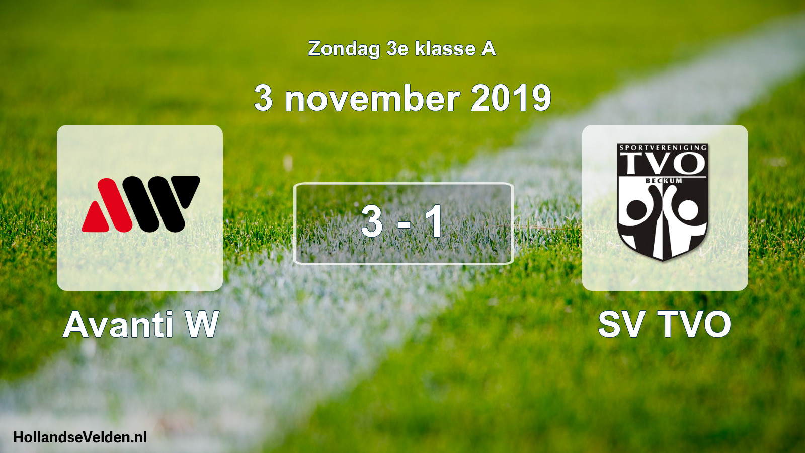 Total number of matches played: Avanti W - SV TVO 3 - 1 (3 November 2019)