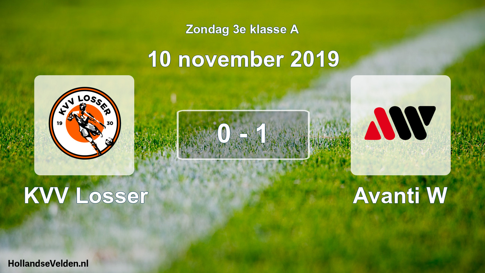 Total number of matches played: KVV Losser - Avanti W 0 - 1 (10 November 2019)