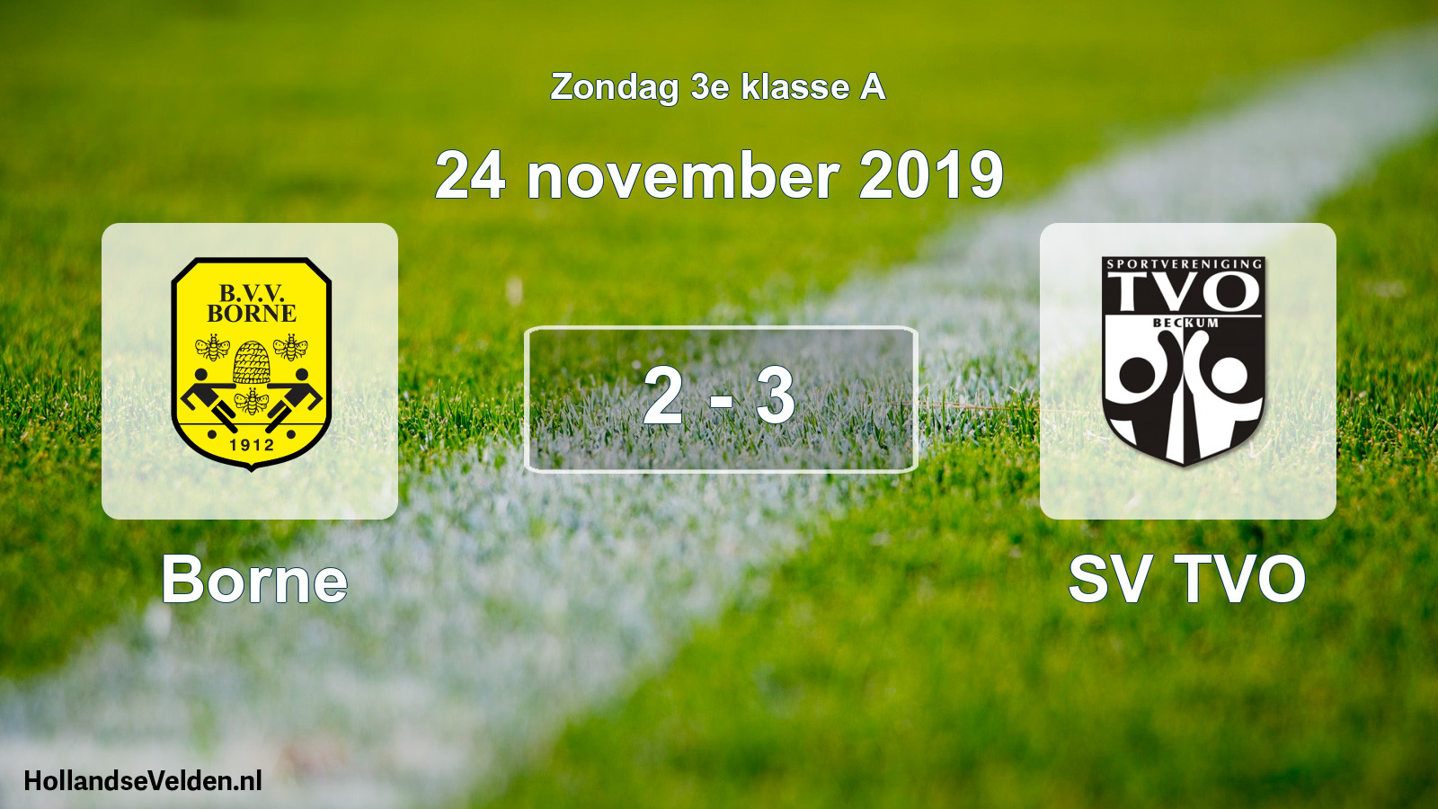 Total number of matches played: Borne - SV TVO 2 - 3 (24 November 2019)