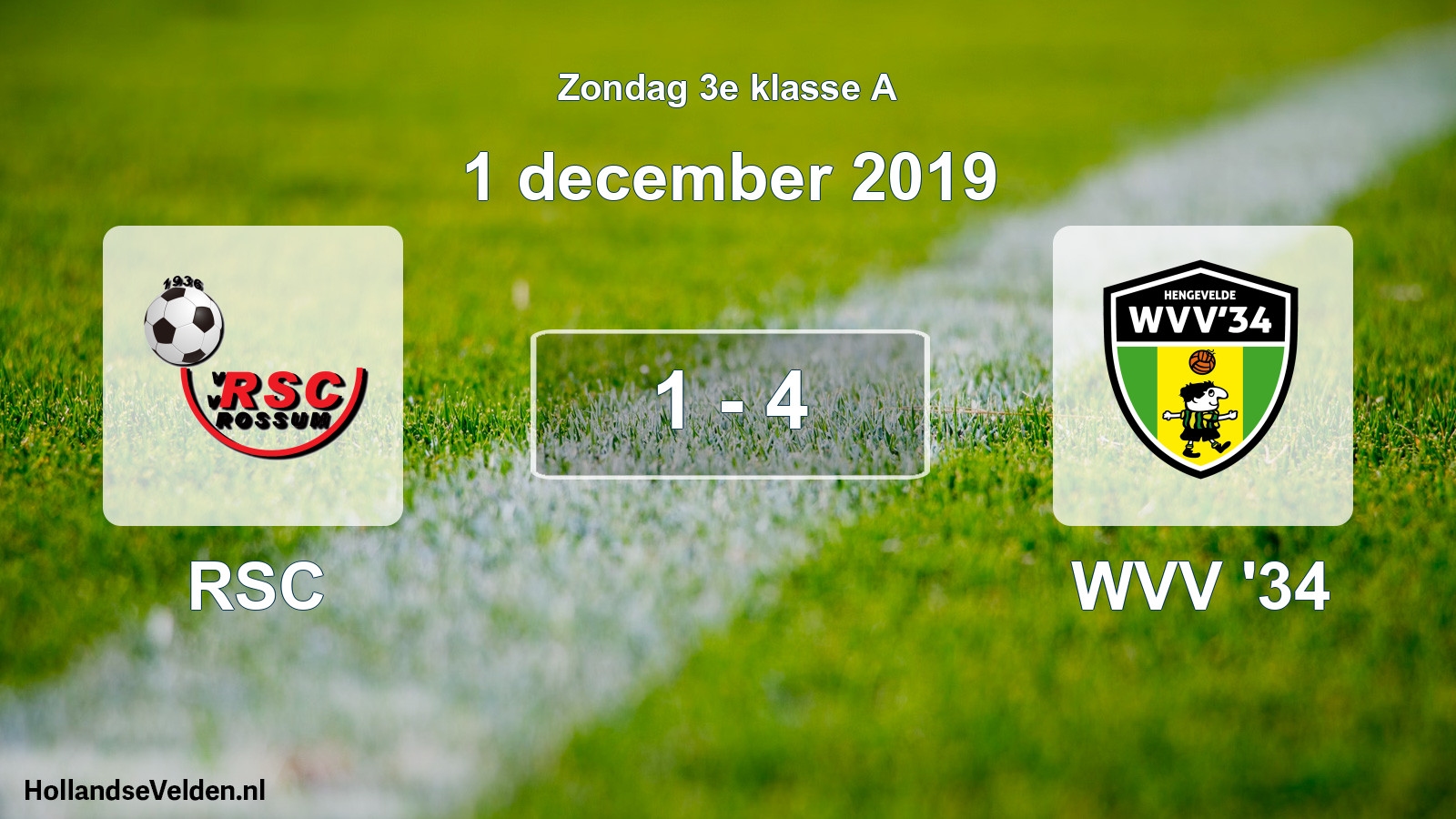 Total number of matches played: RSC - WVV '34 1 - 4 (1 December 2019)