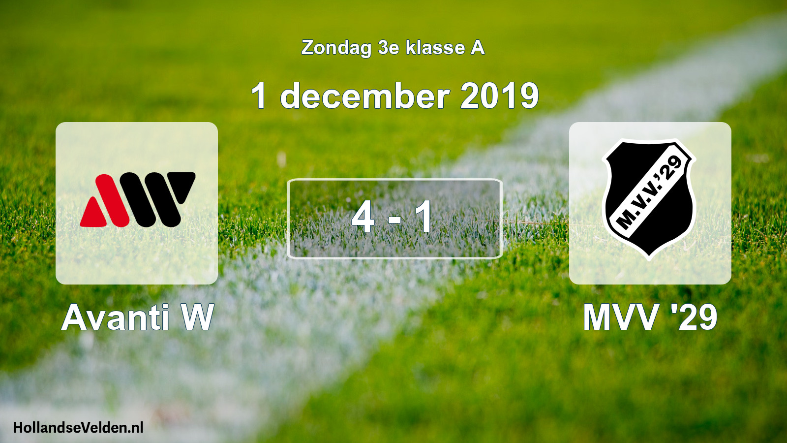 Total number of matches played: Avanti W - MVV '29 4 - 1 (1 December 2019)