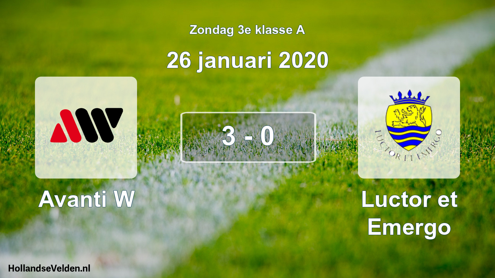 Total number of matches played: Avanti W - Luctor et Emergo 3 - 0 (26 January 2020)