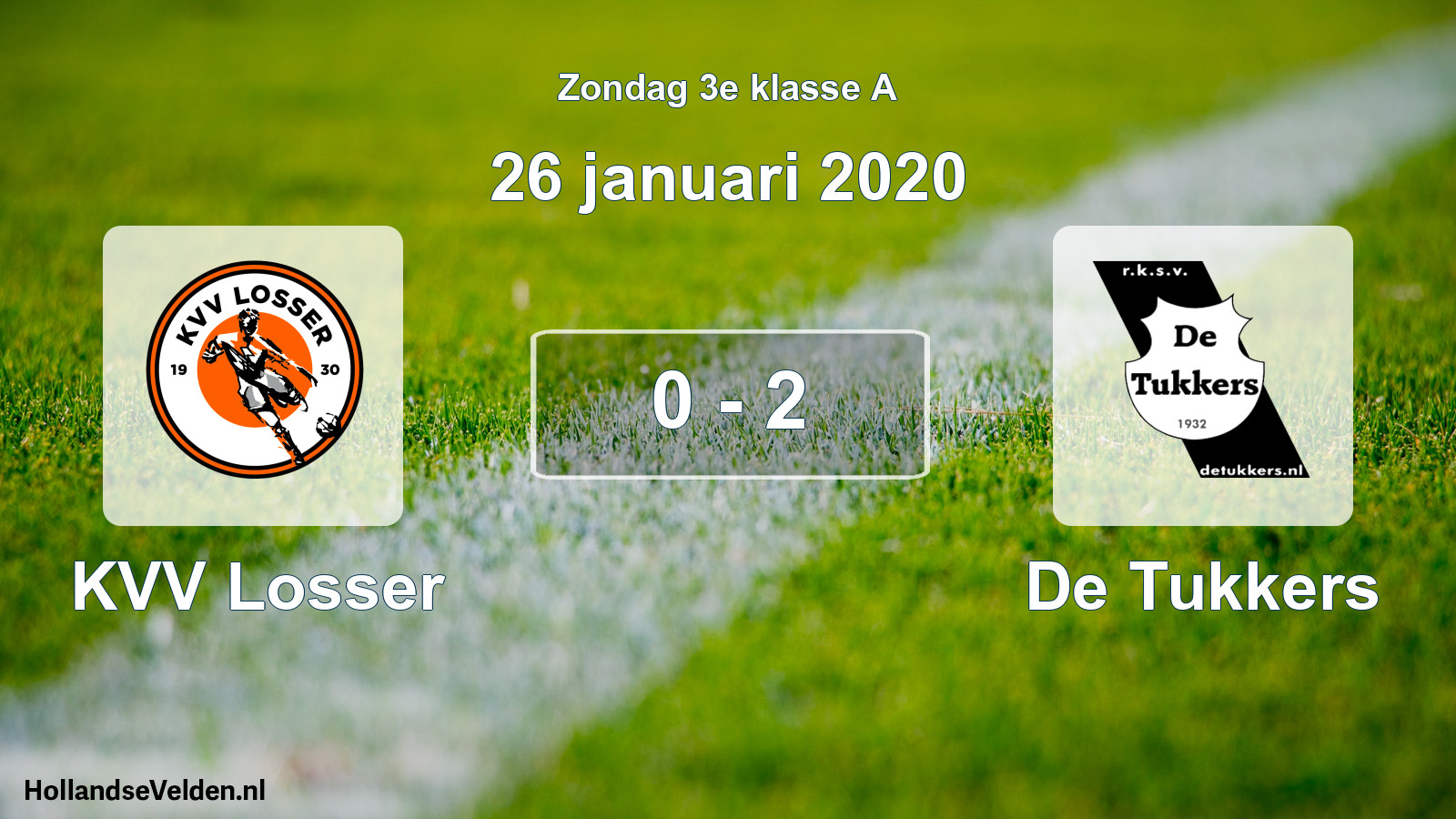 Total number of matches played: KVV Losser - De Tukkers 0 - 2 (26 January 2020)