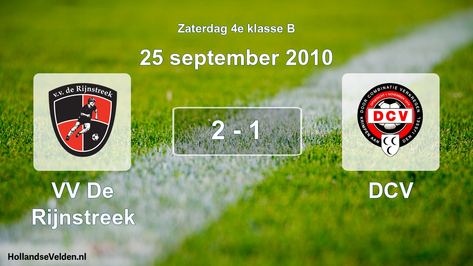 Total number of matches played: VV De Rijnstreek - DCV 2 - 1 (25 September 2010)